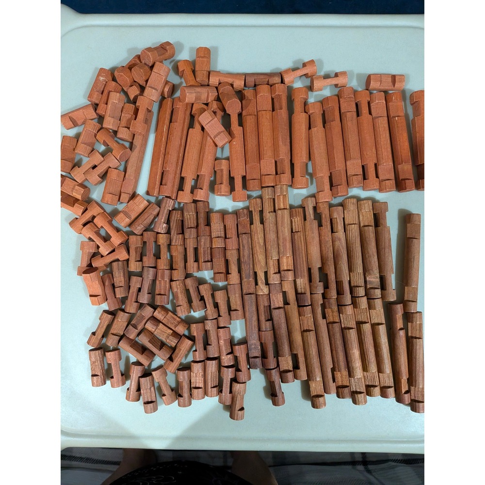 Lincoln Logs Replacement Parts Lot Vintage Wooden Building Logs 100+ Pieces